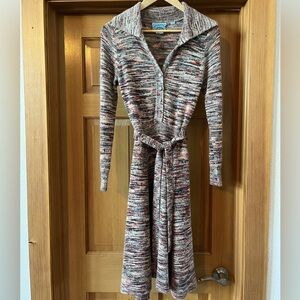 Vintage 70s Sweater Dress Mother Nature for Organically Grown by Arpeja